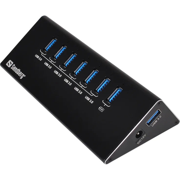 Sandberg 133-82 USB 3.0 Hub (6 und 1 Port) Steel schwarz
