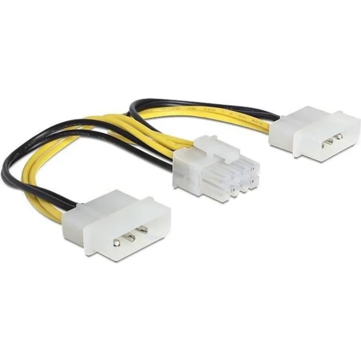 DeLOCK - Stromkabel - 8-poliges Stromkabel (EPS12V) (W) - interne Stromversorgung, 4-polig (M) - 15 cm (83410)