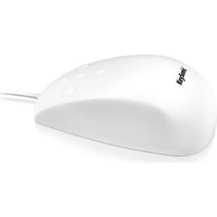 KeySonic KSM-3020M-W Wasserdichte Maus aus Silikon, Tasten zum Scrollen, Schutzklasse IP68, USB-Kabel (1,8 m), weiß