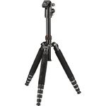 Hama Leichtes Reise-Dreibeinstativ mit 3D-Kugelkopf und Einbeinstativ-Funktion, Traveller Premium Duo 150 Ball, schwarz