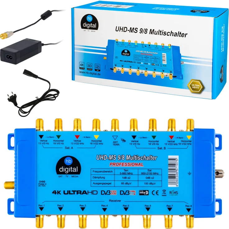HB-DIGITAL Multischalter UHD-MS 9/8