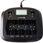 everActive Ladegerät für 8 Akkus AAA AA C D 9V, universal und schnell, vollautomatisch, LCD mit prozentualen Batteriestandsanzeiger, Modell: NC-900U