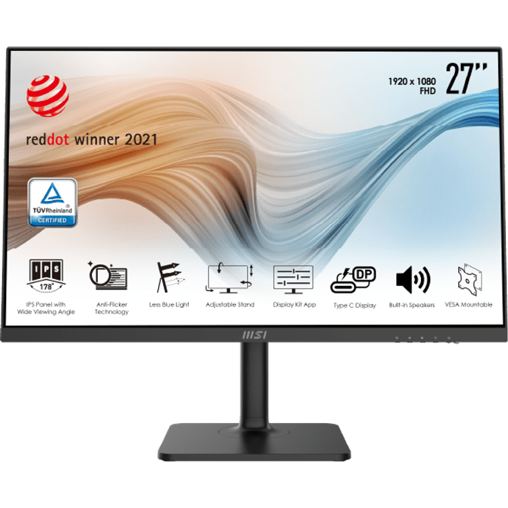 MSI Modern MD271PDE - 27 Zoll, Full HD (1920 x 1080), IPS-Panel, 75Hz, 5ms, 250cd/m² (9S6-3PA49H-005)