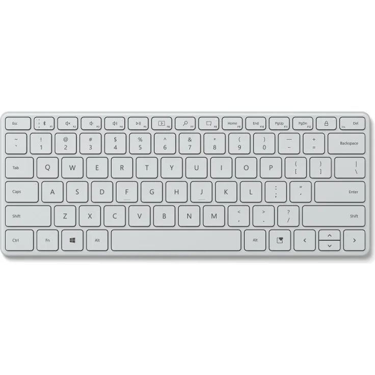 Microsoft Designer Compact - Tastatur - kabellos - Bluetooth 5.0 - QWERTZ - Deutsch - Glacier (21Y-00036) – Bild 1