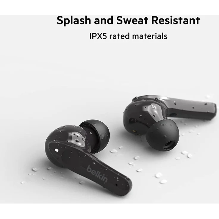 Belkin SOUNDFORM Move, True Wireless In-Ear Kopfhörer, mit Bluetooth, Mikrofon, spritzwassergeschützt (IPX5), schwarz – Bild 10