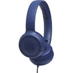 JBL Tune500 On-Ear Kopfhörer mit Kabel - Ohrhörer mit 1-Tasten-Fernbedienung, integriertem Mikrofon und Alexa-Integration - Telefonieren und Musik hören unterwegs Blau