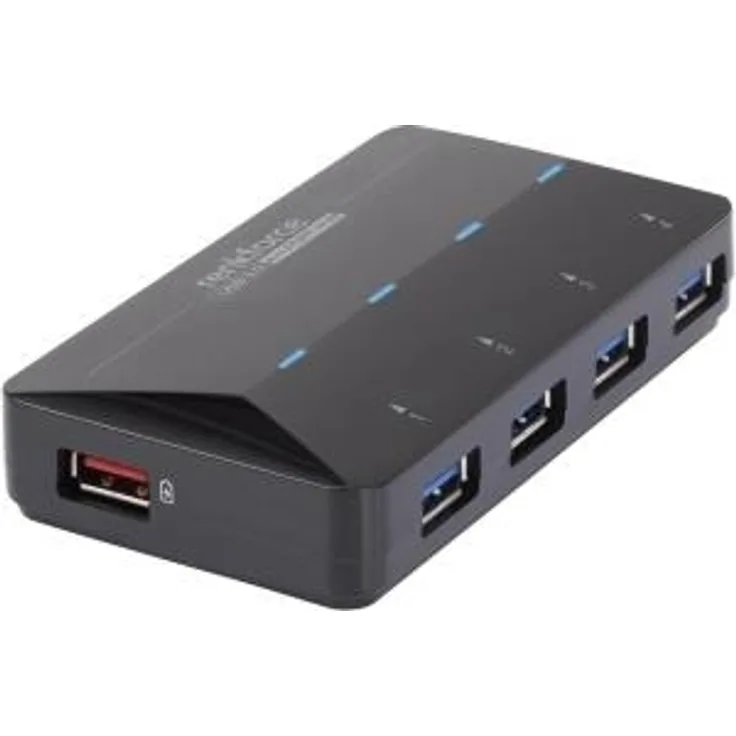 renkforce 4+1 Port USB 3.0-Hub mit Schnellladeport, mit Status-LEDs Schwarz (1268677)