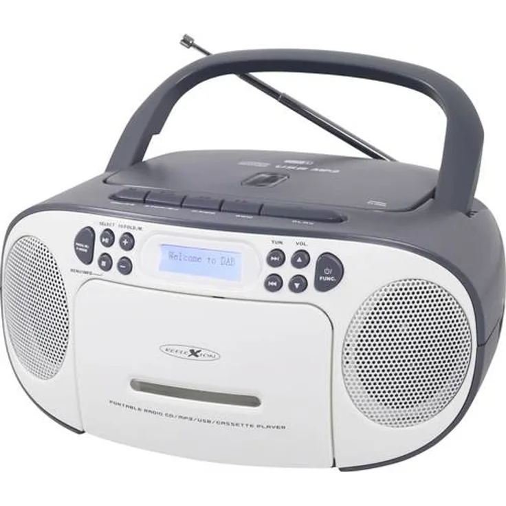 Reflexion CD-Radio DAB+, DAB, UKW AUX, CD, DAB+, Kassette, UKW, USB Weiß, Grau