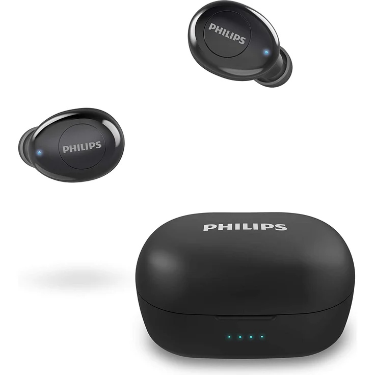 Philips T2205BK-00 True Wireless In-Ear Kopfhörer, mit Bluetooth, Mikrofon, spritzwassergeschützt, schwarz – Bild 1