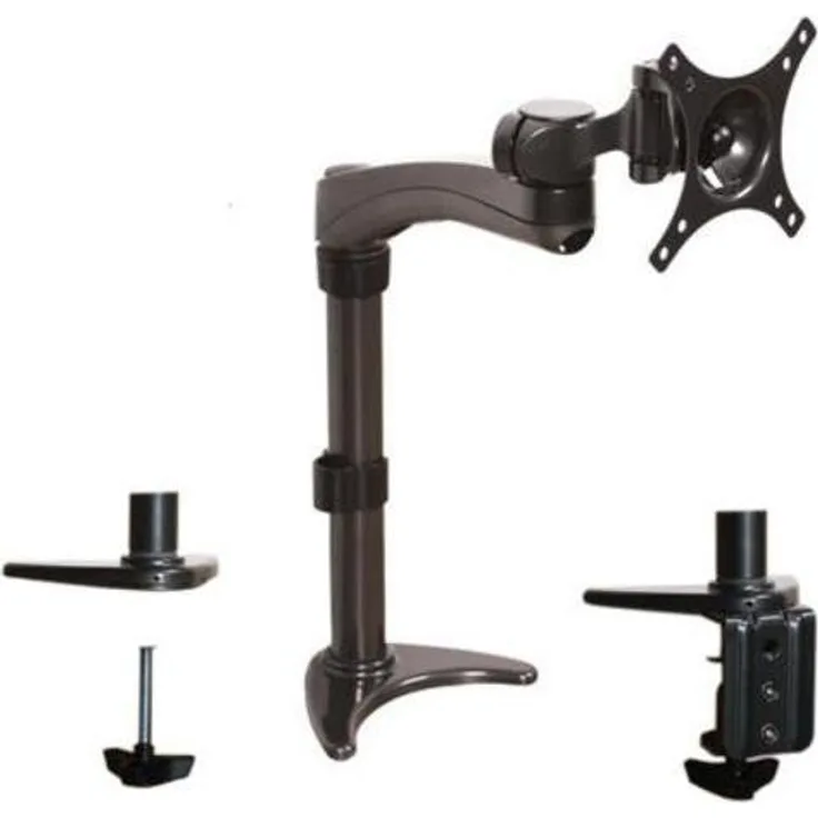 B-TECH BT7372-GB Premium Schreibtischhalterung (75 x 75mm, 100 x 100mm, Displaygröße bis zu 61 cm (24 Zoll), Belastbarkeit 9kg) schwarz