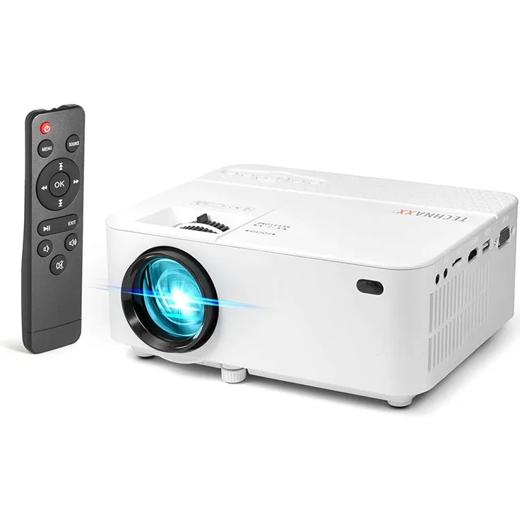 Technaxx TX-113 Mini-Beamer, LCD, Full HD (1920 x 1080), Kontrast 2000:1, 2000 ANSI-Lumen, Bildverhältnis 16:9, weiß