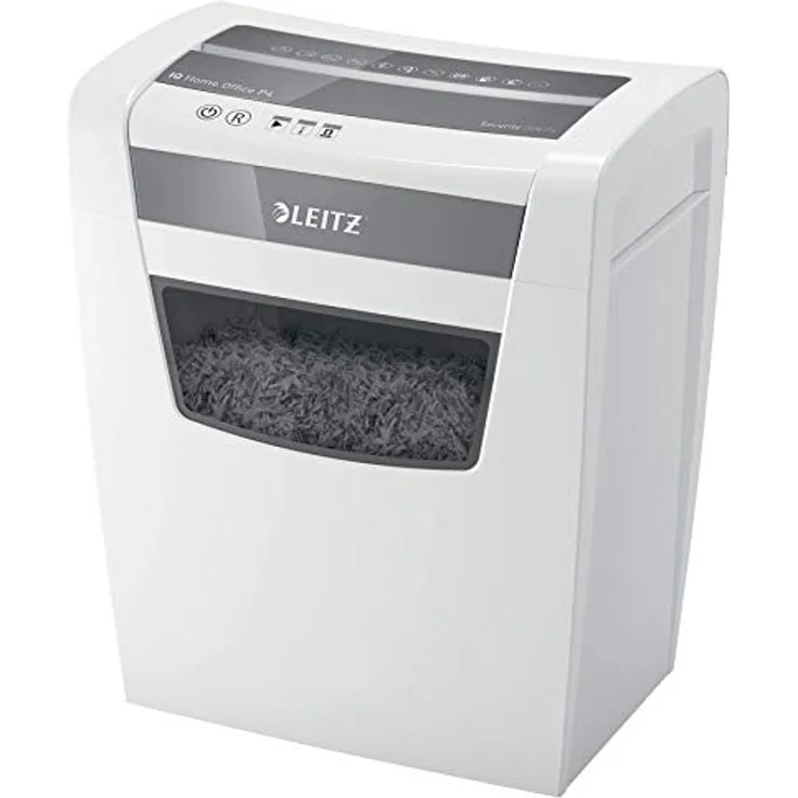 Leitz 80090000 IQ Home Office Aktenvernichter (Partikelschnitt, Sicherheitsstufe P4, 10 Blatt Kapazität, 23L Abfallbehälter, Schredder) weiß – Bild 1