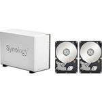 Synology DS220j DiskStation NAS-Server 2-Bay Desktop Server Bundle, Kapazität:12.000GB (12TB), HDD Typ:WD Red