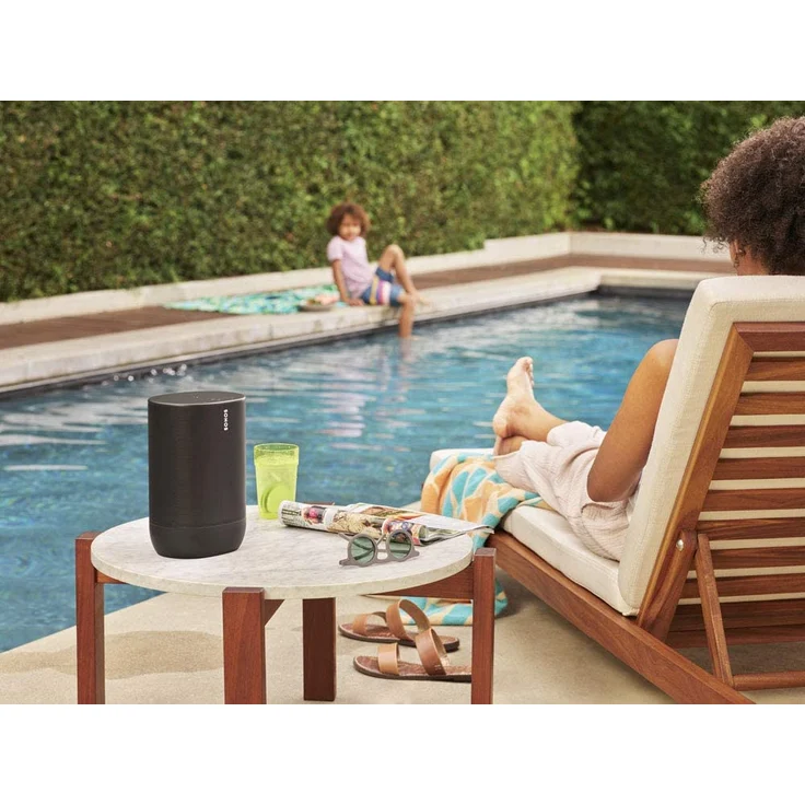 Sonos Move Multiroom-Lautsprecher mit Alexa, Google Assistant, wetterfest, stoßfest, geeignet für Indoor, Outdoor, schwarz – Bild 11