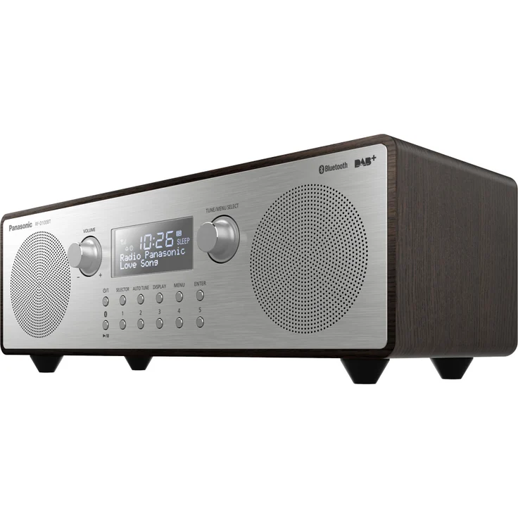 Panasonic RF-D100BTEGT Digitalradio im Retro-Design (Stereo Klang, DAB+, UKW Tuner, Netz- und Batteriebetrieb, Bluetooth, AUX) Braun-Silber – Bild 4
