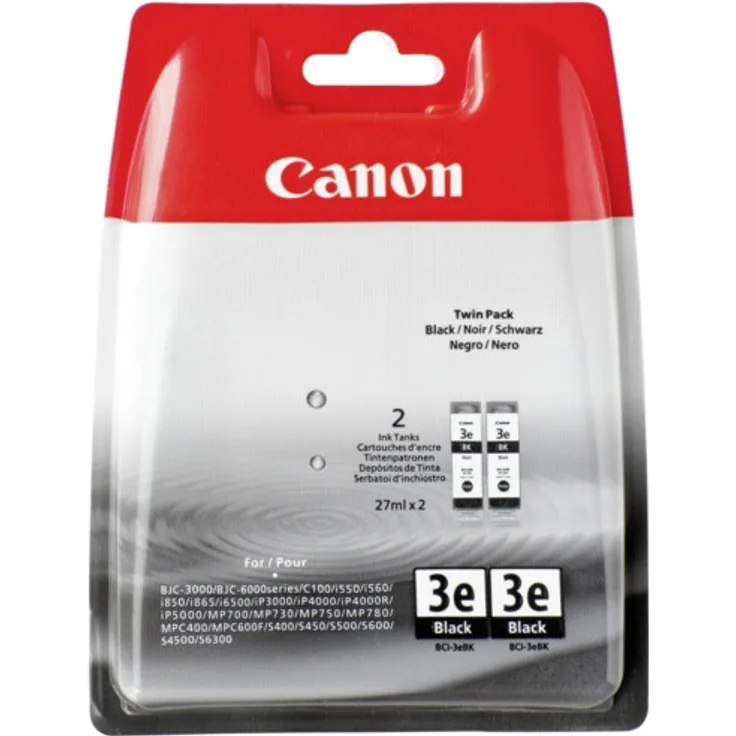 Canon BCI-3e BL Original Tintenpatronen, Doppelpack 2x 30ml schwarz