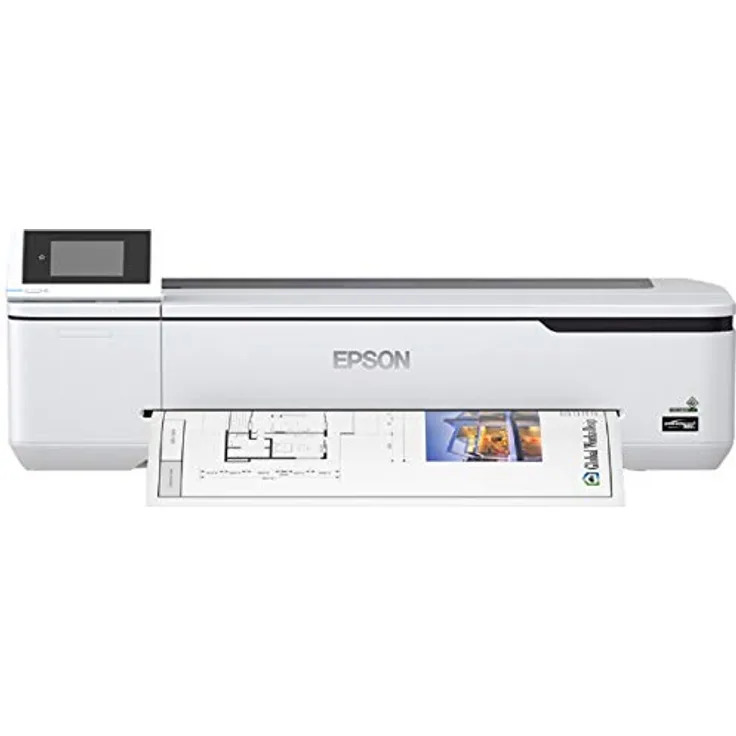 Epson SureColor SC-T2100 Tinten-Großformatdrucker für Poster und technische Zeichnungen (Drucke bis DIN A1+, Rollendrucke bis 24 Zoll (61 cm-A1+), WiFi, Ethernet) weiß