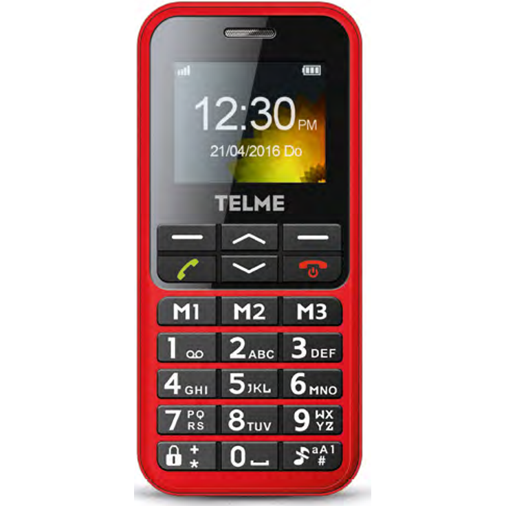 Emporia TelMe C151 Großtastenhandy (4.6 cm (1.8 Zoll) TFT Display, Notruf-Funktion, Bluetooth 3.0, HSP, FM Radio) Rot