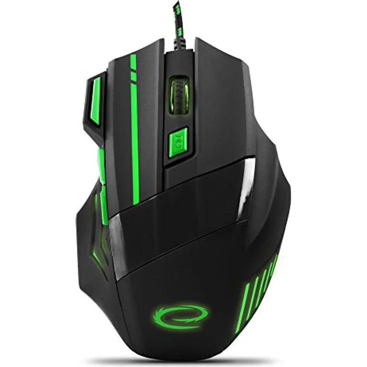 Hoffnung it Accessories Hoffnung egm201g Wired 7d Gaming Optical Mouse USB MX201 – Wolf – Green