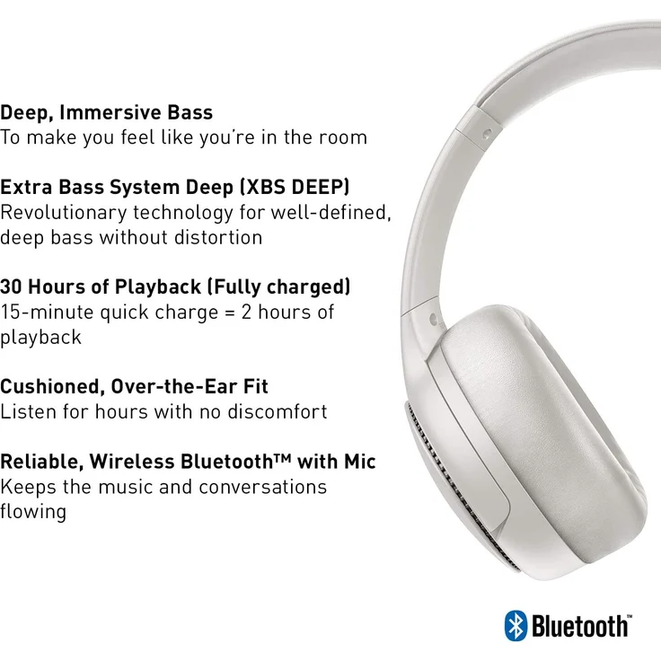 Panasonic RB-M500BE Over-Ear-Kopfhörer, mit Bluetooth, Mikrofon, creme weiß – Bild 9