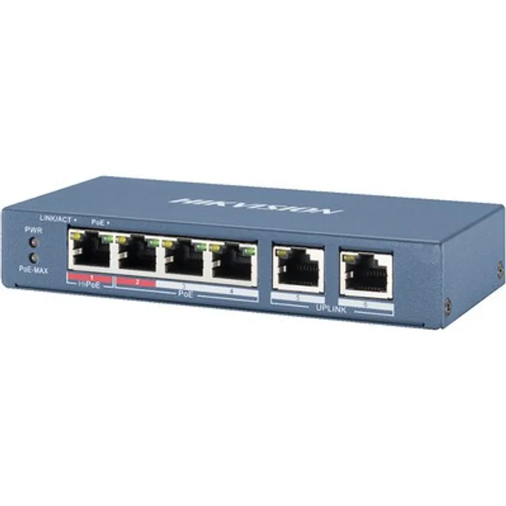 Switch Hikvision PoE 4-port L2 unmanaged DS-3E0106HP-E