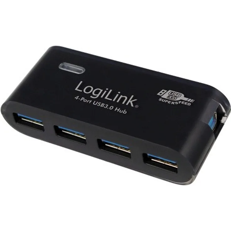 LogiLink USB 3.0 Hub 4-Port mit 5V-2A Netzteil schwarz