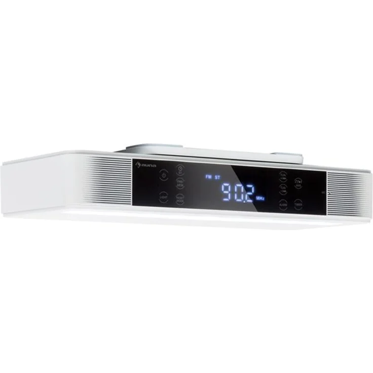 KR-140 Bluetooth Küchenradio Freisprechfunktion UKW LED-Leuchte silber Weiß – Bild 1