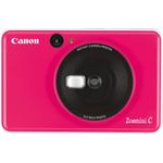 Canon Zoemini C Sofortbildkamera digital 5 MP (Sofortdruck, Sucher, Blitzlicht, Micro SD Kartenslot, Selfie Spiegel (11x8 mm), 5 x 7,6 cm Aufkleber, ZINK Druck tintenfrei), pink