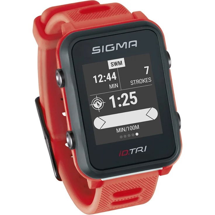 Sigma iD.TRI Multifunktions Sportuhr Handgelenk Pulsmessung Unisex, Einheitsgröße, Rot – Bild 1
