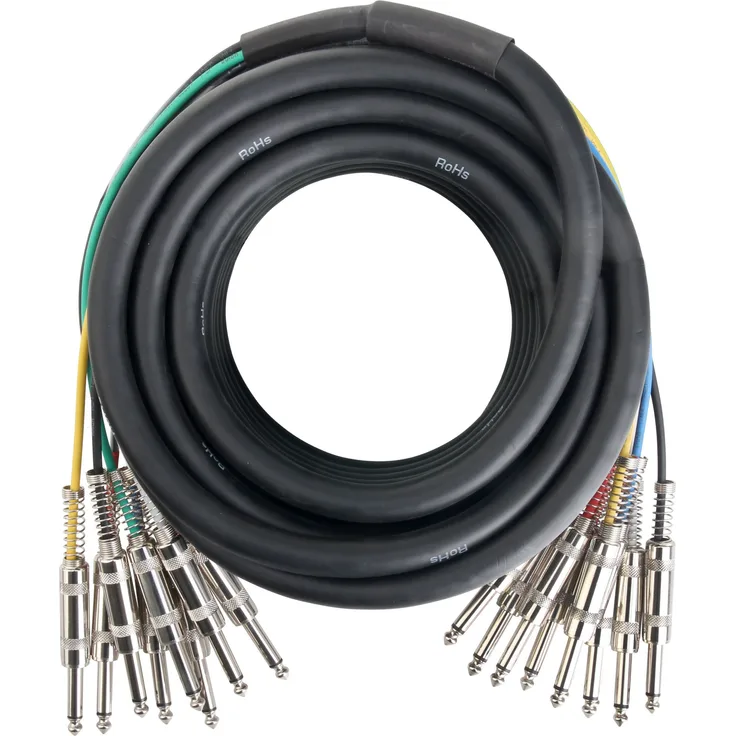 Pronomic Stage MJJ8-10 Multicore Kabel 8 x 6,3 mm Klinke mono auf 8 x 6,3 mm Klinke mono 10 m
