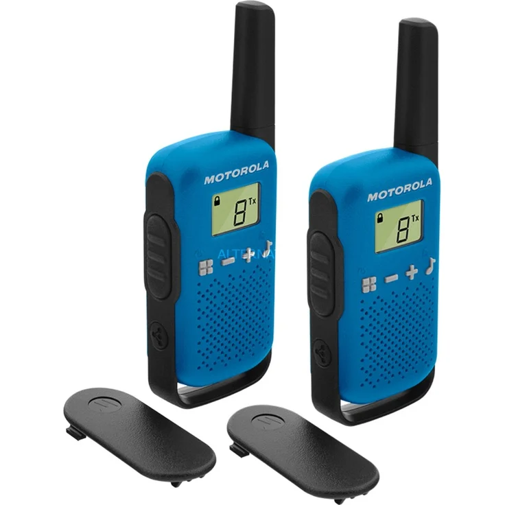 Motorola Talkabout T42 PMR-Funkgeräte (2er Set, PMR446, 16 Kanäle, Reichweite 4 km) blau – Bild 1
