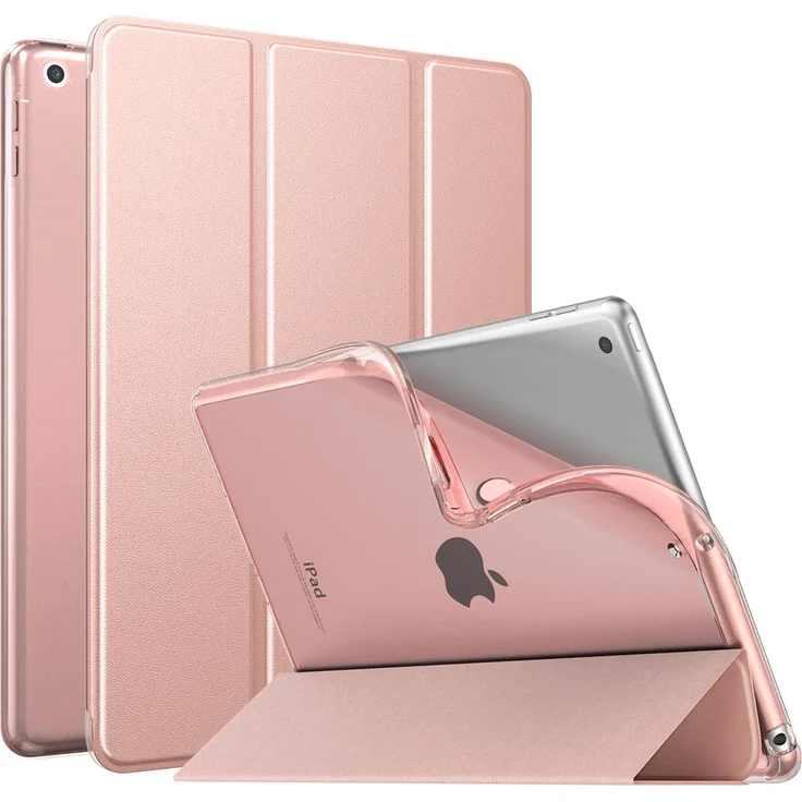 MoKo Dünne TPU Hülle für Neu iPad 10.2 2019, Smart Case Schutzhülle mit weicher Transluzent Rückseite Backcover Auto Schlaf/Wach Funktion für iPad 7. Gen 10.2'' 2019 Tablet - Rose Gold – Bild 1