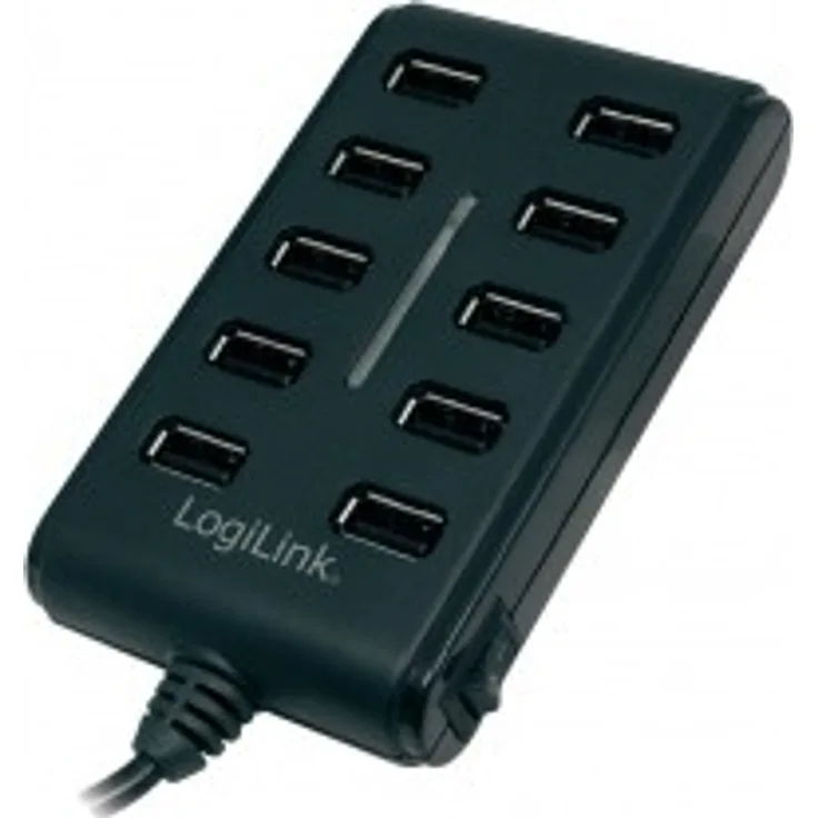 LogiLink UA0125 USB-Hub (10-Port, USB 2.0) schwarz
