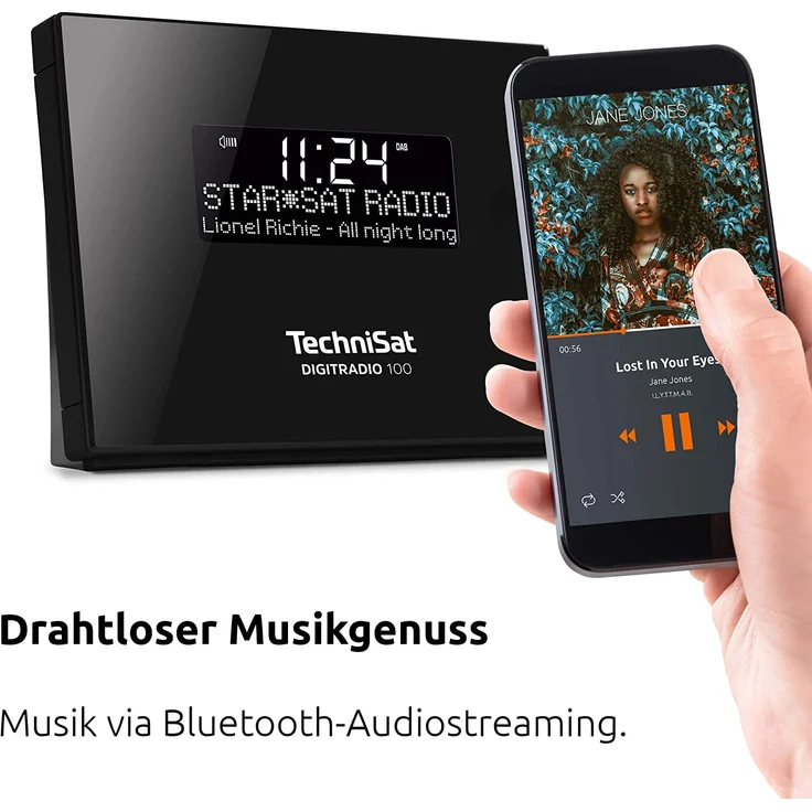 TechniSat DIGITRADIO 100 – DAB+ Radio Adapter mit Bluetooth (DAB, UKW-Empfangsteil zur Erweiterung von HiFi-Anlagen und AV-Receivern, Anschluss für externe Antenne, Sleeptimer, Wecker) schwarz – Bild 5