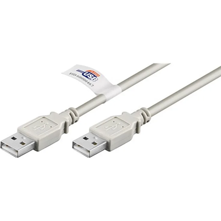 Goobay USB 2.0 Hi-Speed Kabel mit USB Zertifikat, Grau, 3 m - USB 2.0-Stecker (Typ A) > USB 2.0-Stecker (Typ A) (50797)