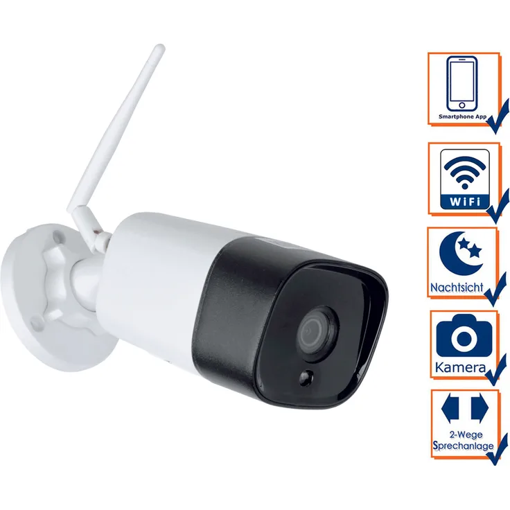 Elro Full-HD-Außenkamera für das Alarmsystem AS90S Home+ Überwachungskamera per App