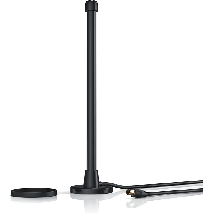 CSL - DVB-T2 Digitale Stabantenne mit stabilem Magnetfuß - Zimmerantenne - hohe Empfangsleistung - digitaler terrestrischer Fernsehempfang DVB-T und DVB-T2 HD - 34,5cm Höhe