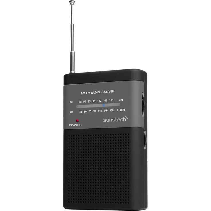Sunstech RPS42 Tragbar Analog Schwarz Radio - Radios (Tragbar, Analog, AM,FM, 0,5 W, 3,5 mm, Schwarz)
