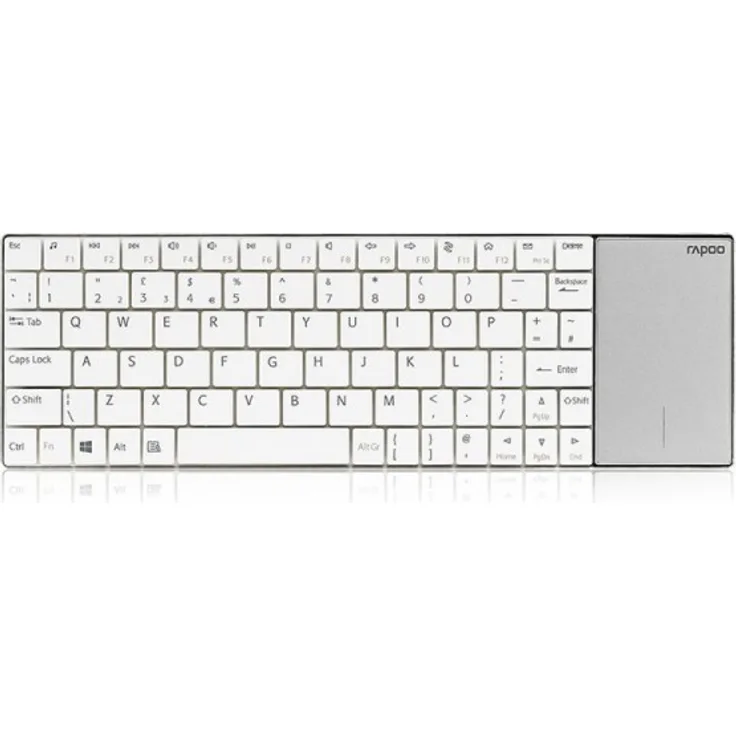 Rapoo E2710 - Tastatur - mit Touchpad - kabellos - 2.4 GHz - Deutsch QWERTZ - weiß