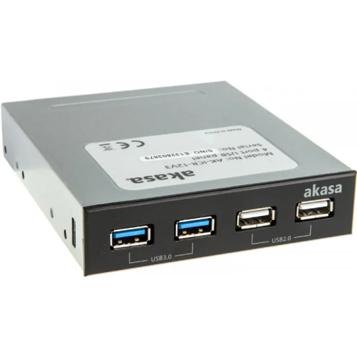 Akasa InterConnect S - Anschlüsse am vorderen Bedienfeld des Speicherschachts (AK-ICR-12V3)