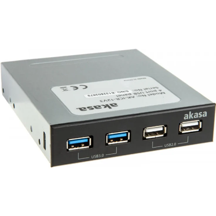 Akasa InterConnect S - Anschlüsse am vorderen Bedienfeld des Speicherschachts (AK-ICR-12V3) – Bild 1