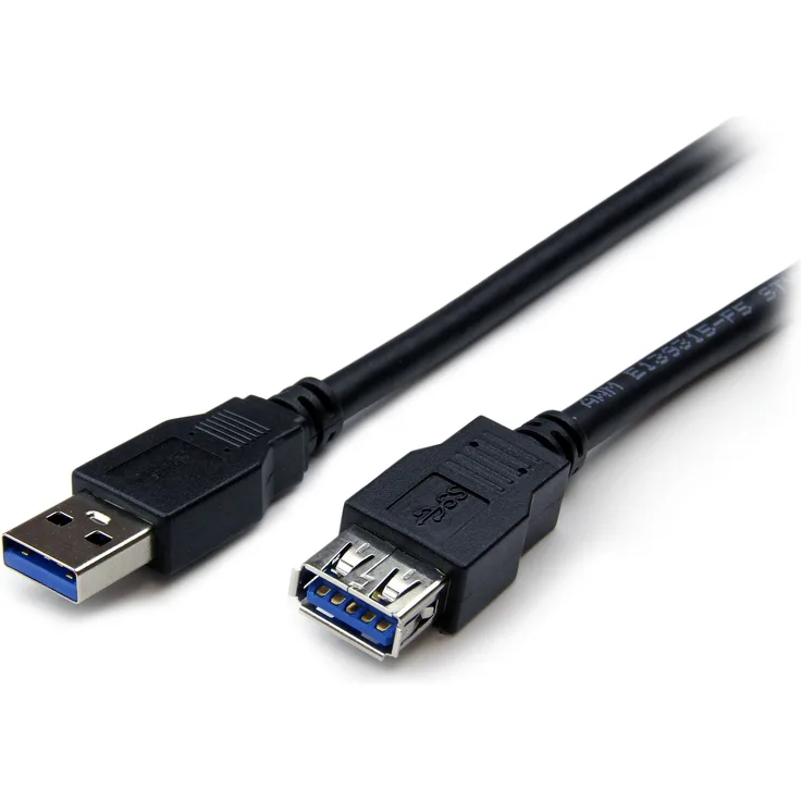 StarTech.com 2m USB 3.0 Verlängerungskabel, USB 3 Typ A auf A 2 Meter Kabel Verlängerung, Stecker- Buchse, Schwarz