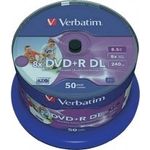 Verbatim DVD+R Double Layer 8,5 GB - 8-fache Brenngeschwindigkeit - Groß bedruckbar - Kratzschutz - 50 Stück Spindel - Preisvergleich