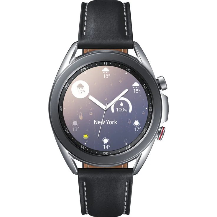 Samsung Galaxy Watch 3 Bluetooth Smartwatch GPS, Unisex, 41mm, Lederarmband, Mystic Silver Smartwatch – Bild 2