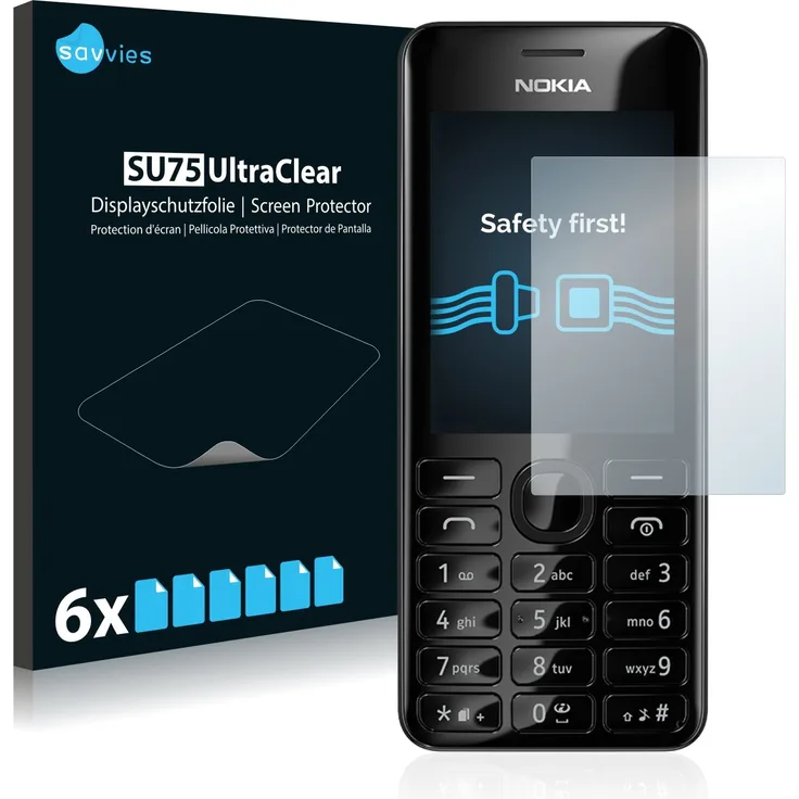 Nokia 206 Dual SIM Schutzfolie [6er Pack] - kristallklare Displayschutzfolie Folie Displayfolie