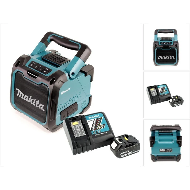 Makita DMR200 Akku-Lautsprecher Bluetooth-Lautsprecher mit Display, wasserdicht, grün, schwarz – Bild 5