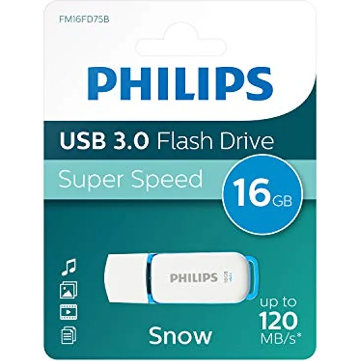 Philips SNOW Super Speed 16 GB USB Stick 3.0 - Bis zu 120 MB-s lesen - 16GB