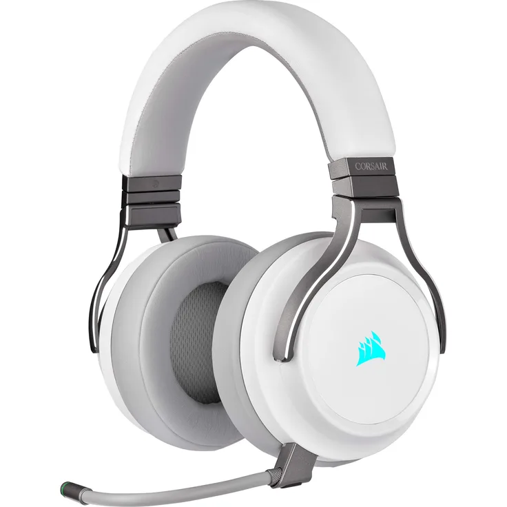 CORSAIR Gaming VIRTUOSO RGB - Headset - Full-Size - 2,4 GHz - kabellos - USB, 3,5 mm Stecker - weiß (CA-9011186-EU)