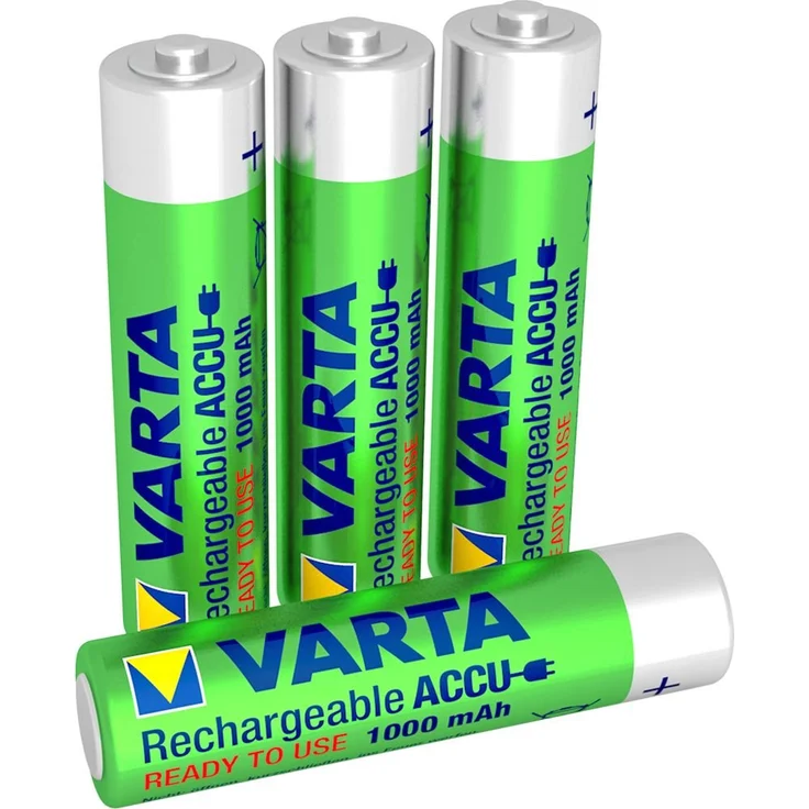 VARTA Rechargeable Accu Ready2Use vorgeladener AAA Micro 1000 mAh Ni-Mh Akku, wiederaufladbar ohne Memory-Effekt, sofort einsatzbereit, 4er Pack – Bild 1