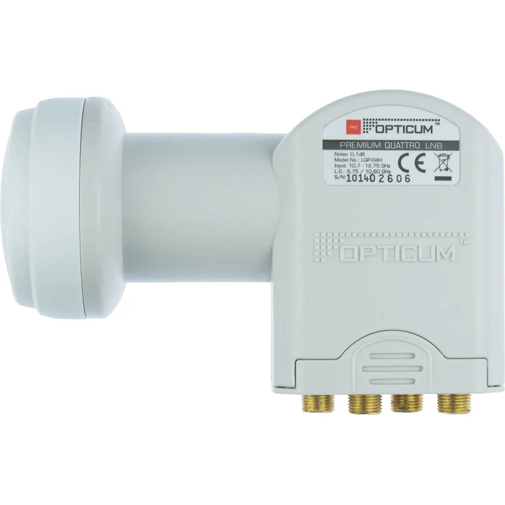 Opticum Quattro LNB - LRP-04H Kontakte (vergoldet, Full HD, 3D, nur in Verbindung mit Multischalter nutzbar) – Bild 1